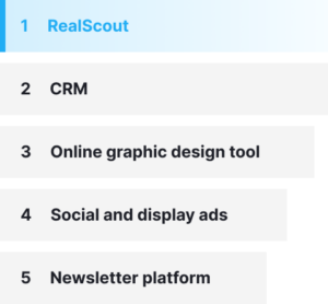 RealScout ranked #1 among 5 client lifecycle tools offered by a KW franchise